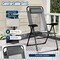 Outdoor Folding Chairs Set of 2 with Armrests and 7-Level Backrest-Gray